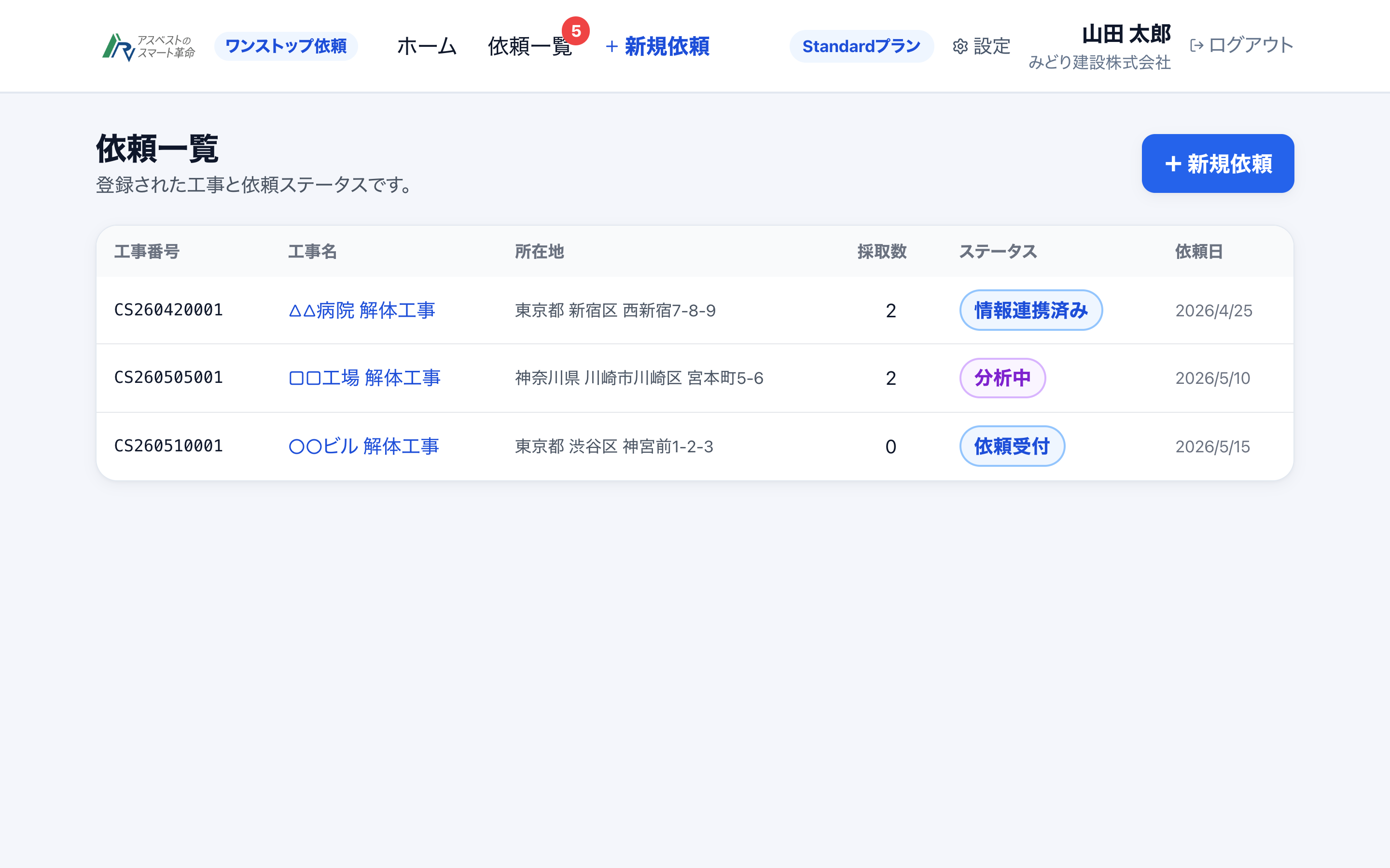 依頼一覧